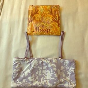 Maaji Lavender Ruched Swimsuit Top - reversible